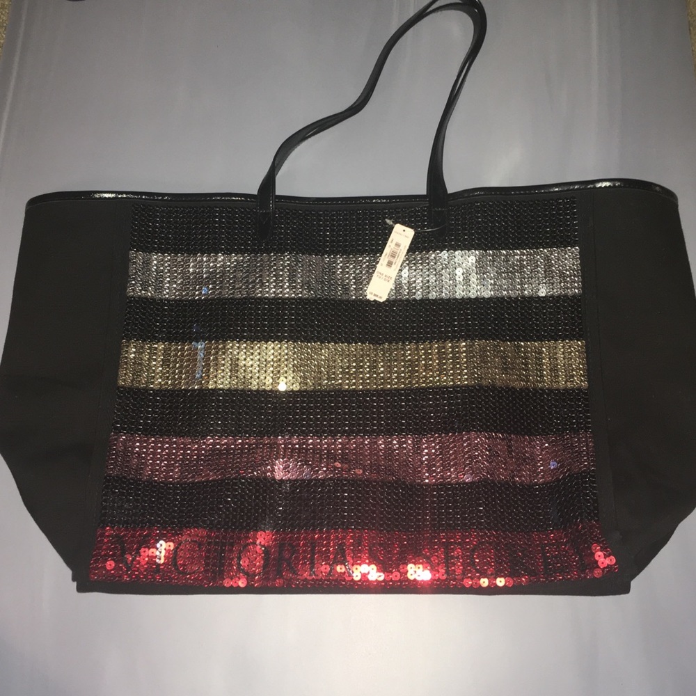Striped sequence Victoria Secret tote bag